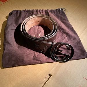 GUCCI Men’s Silver Double GG belt